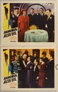 3p885 HANGMEN ALSO DIE 4 LCs '43 directed by Fritz Lang, Brian Donlevy, Walter Brennan!