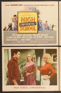 3p321 HIGH SCHOOL CONFIDENTIAL 8 LCs '58 sexy teen Mamie Van Doren is a teacher's nightmare!