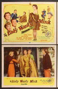 3p379 LADY WANTS MINK 8 LCs '52 Dennis O'Keefe, Ruth Hussey, Eve Arden, and Mabel the Mink!