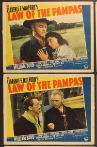 3p792 LAW OF THE PAMPAS 6 LCs '39 many great images of William Boyd as Hopalong Cassidy!