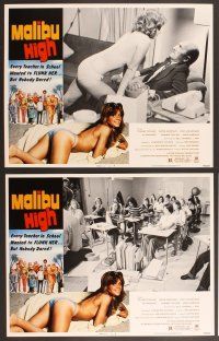 3p421 MALIBU HIGH 8 LCs '79 nobody dared flunk sexy half-clad beach girl Jill Lansing!