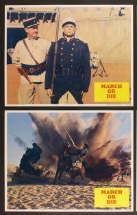 3p430 MARCH OR DIE 8 LCs '76 Gene Hackman, Catherine Deneuve, Terence Hill!