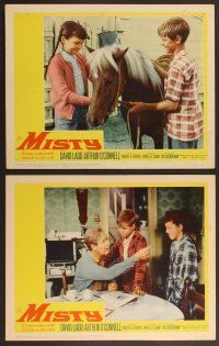 3p447 MISTY 8 LCs '61 David Ladd on horseback, Arthur O'Connell, Pam Smith