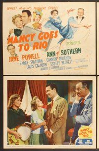 3p468 NANCY GOES TO RIO 8 LCs '50 Jane Powell, Ann Sothern, Barry Sullivan, Carmen Miranda