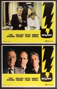 3p474 NETWORK 8 LCs '76 written by Paddy Cheyefsky, William Holden, Sidney Lumet classic!