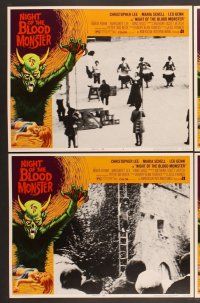 3p477 NIGHT OF THE BLOOD MONSTER 8 LCs '72 Jess Franco, border art of beast & half-dressed girl!