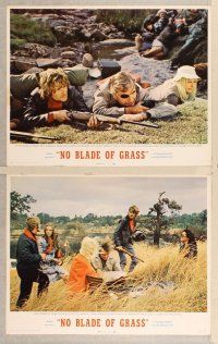 3p481 NO BLADE OF GRASS 8 LCs '71 Anthony May, Nigel Davenport & Jean Wallace fight for survival!