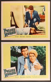 3p522 POLICE NURSE 8 LCs '63 pretty nurse Merry Anders, Ken Scott, thriller!