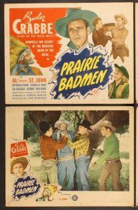 3p525 PRAIRIE BADMEN 8 LCs '46 cowboy Buster Crabbe is king of the wild west, Al 'Fuzzy' St. John!
