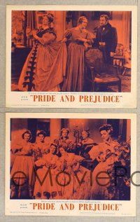 3p528 PRIDE & PREJUDICE 8 LCs R62 Laurence Olivier & Greer Garson, from Jane Austen's novel!