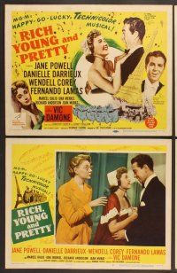 3p551 RICH, YOUNG & PRETTY 8 LCs '51 Jane Powell is romanced in Paris France!