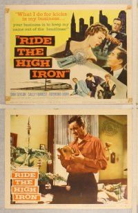 3p552 RIDE THE HIGH IRON 8 LCs '57 Sally Forrest, Don Taylor, Raymond Burr!