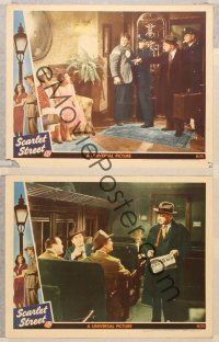 3p976 SCARLET STREET 3 LCs '45 Fritz Lang film noir, Edward G. Robinson, Joan Bennett, Dan Duryea!