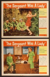 3p568 SERGEANT WAS A LADY 8 LCs '61 Martin West, wacky images of military women after men!