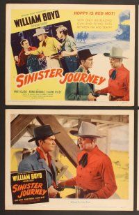 3p584 SINISTER JOURNEY 8 LCs '48 William Boyd as Hopalong Cassidy, cool western action images!