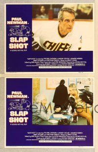 3p905 SLAP SHOT 4 LCs '77 George Roy Hill directed, great images of hockey player Paul Newman!