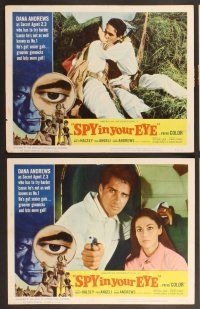 3p601 SPY IN YOUR EYE 8 LCs '66 Brett Halsey, Dana Andrews has sexier gals and groovier gimmicks!