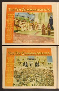 3p635 TEN COMMANDMENTS 8 LCs '56 directed by Cecil B. DeMille, Charlton Heston, Yul Brynner!