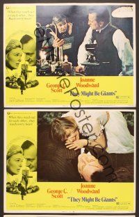 3p984 THEY MIGHT BE GIANTS 3 LCs '71 George C. Scott & Joanne Woodward touch every heart!