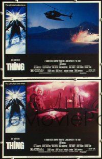 3p651 THING 8 LCs '82 John Carpenter, Kurt Russell, the ultimate in alien terror!