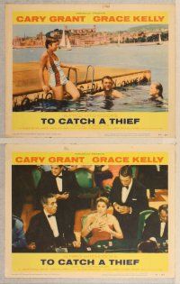 3p773 TO CATCH A THIEF 7 LCs '55 romantic Grace Kelly & Cary Grant, Alfred Hitchcock!