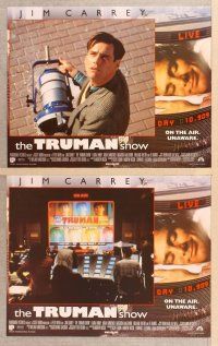 3p774 TRUMAN SHOW 7 int'l LCs '98 Jim Carrey, Laura Linney, Ed Harris, Peter Weir!