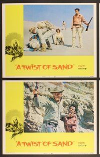 3p684 TWIST OF SAND 8 LCs '68 Richard Johnson & Honor Blackman searching the desert for treasure!
