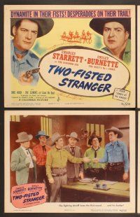 3p687 TWO-FISTED STRANGER 8 LCs '46 Charles Starrett as the Durango Kid, Smiley Burnette!