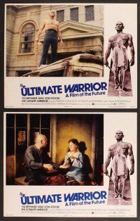 3p688 ULTIMATE WARRIOR 8 LCs '75 bald & barechested Yul Brynner, Max von Sydow, film of the future!