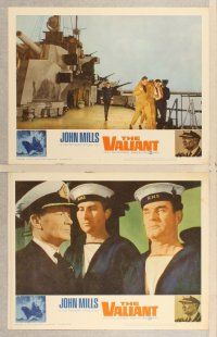 3p700 VALIANT 8 LCs '62 John Mills, Ettore Manni, cool images of World War II battleship!