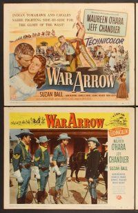 3p715 WAR ARROW 8 LCs '54 George Sherman, Maureen O'Hara & Jeff Chandler fight Native Americans!