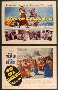 3p723 WAY OF A GAUCHO 8 LCs '52 Gene Tierney, Rory Calhoun, Richard Boone!