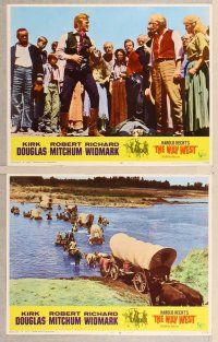 3p724 WAY WEST 8 LCs '67 Kirk Douglas, Robert Mitchum, Richard Widmark!