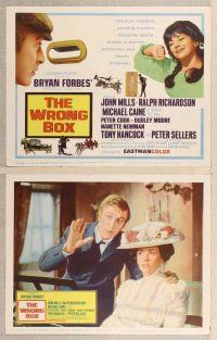 3p744 WRONG BOX 8 LCs '66 Michael Caine looks through mail slot at pretty girl, English!