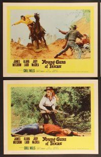 3p749 YOUNG GUNS OF TEXAS 8 int'l LCs '63 teen cowboys James Mitchum, Alana Ladd & Jody McCrea!