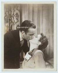 3r275 MALTESE FALCON 8x10 still '41 close up of Humphrey Bogart as Sam Spade kissing Mary Astor!