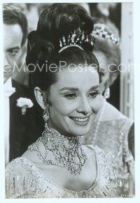 3r291 MY FAIR LADY 6.25x9.25 still '64 close up of elegant Audrey Hepburn smiling at fancy ball!