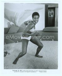 3r135 DIAMONDS ARE FOREVER 8x10 still '71 black Bond Girl in bikini in fighting pose!