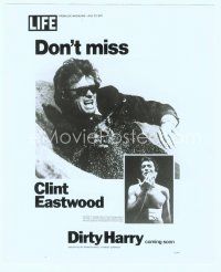 3r136 DIRTY HARRY 8x10 still '71 advance Clint Eastwood image used on style B 40x60 poster!