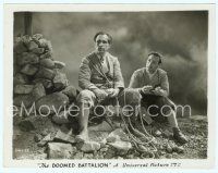 3r140 DOOMED BATTALION 7.75x10 still '32 World War I Universal war movie, two men sitting on rocks!