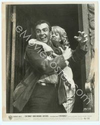 3r157 FINE MADNESS 8x10 still '66 Jean Seberg grabs Sean Connery running out the door!