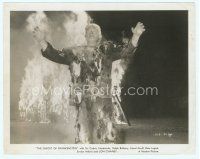 3r176 GHOST OF FRANKENSTEIN 8x10 still R48 close up of Lon Chaney Jr. in monster make-up on fire!