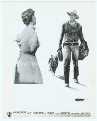 3r217 HONDO 8x10 still '53 Geraldine Page watches John Wayne walking with his dog!