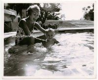 3r240 JANET LEIGH 8x10 still '57 with one-year-old daughter Kelly in swimming pool by Schiller!