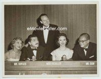 3r482 WHATS MY LINE TV 7x9 still '50 John Daly & panel welcome Ernie Kovacs as new panelist!