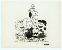 3r393 SNOOPY COME HOME 8x10 still '72 Peanuts gang lift Snoopy & Woodstock on their shoulders!
