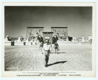 3r430 TEN COMMANDMENTS candid 8x10 still '56 Cecil B. DeMille walks in desert in front of huge set!