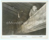 3r487 WINDOW 8x10 still '49 Paul Stewart chases after Bobby Driscoll on high beam!
