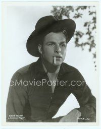 3s063 BUSTER CRABBE 8x10 still '30s close portrait wearing cowboy hat with cigarette in mouth!