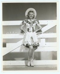 3s088 DALE EVANS 8x10 still '40s full-length in cowgirl outfit leaning on fence by Roman Freulich!